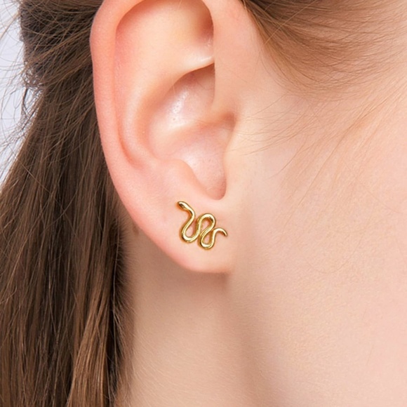 Snake Statement Studs - Picture 2 of 2